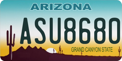 AZ license plate ASU8680