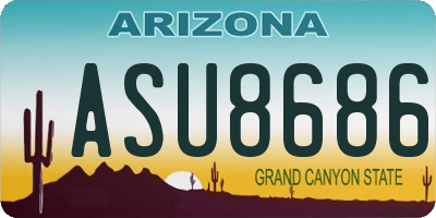 AZ license plate ASU8686