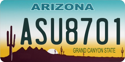 AZ license plate ASU8701