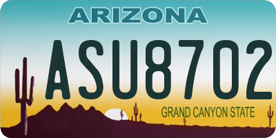 AZ license plate ASU8702
