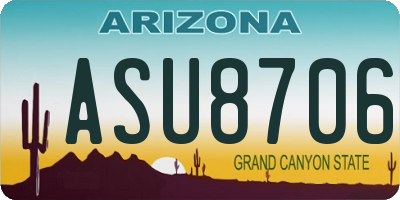 AZ license plate ASU8706