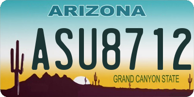 AZ license plate ASU8712