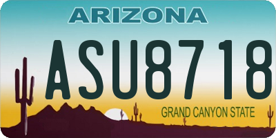 AZ license plate ASU8718