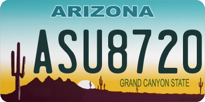AZ license plate ASU8720
