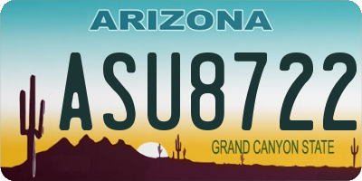 AZ license plate ASU8722