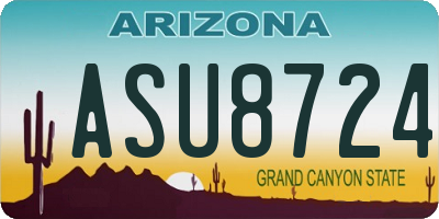 AZ license plate ASU8724