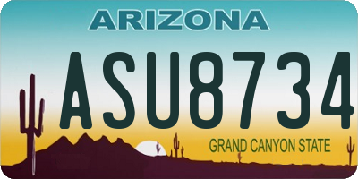 AZ license plate ASU8734