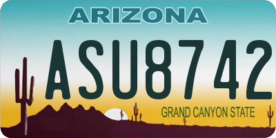 AZ license plate ASU8742