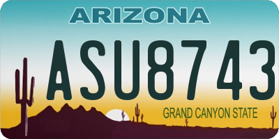 AZ license plate ASU8743