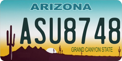 AZ license plate ASU8748