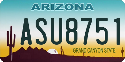 AZ license plate ASU8751