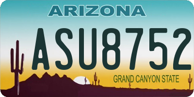 AZ license plate ASU8752