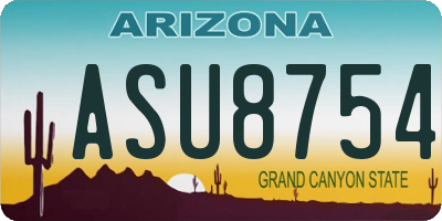 AZ license plate ASU8754