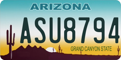 AZ license plate ASU8794
