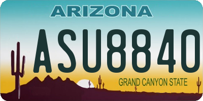 AZ license plate ASU8840