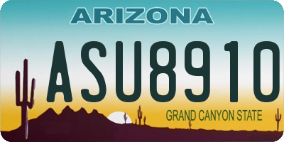 AZ license plate ASU8910