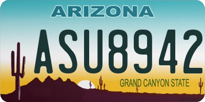 AZ license plate ASU8942