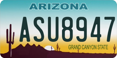 AZ license plate ASU8947