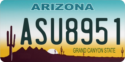 AZ license plate ASU8951
