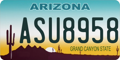 AZ license plate ASU8958