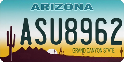 AZ license plate ASU8962