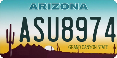AZ license plate ASU8974