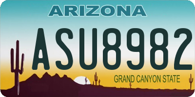 AZ license plate ASU8982