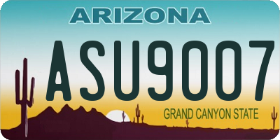AZ license plate ASU9007