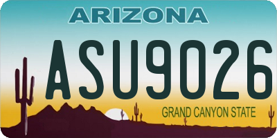 AZ license plate ASU9026