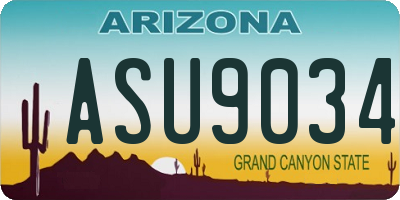 AZ license plate ASU9034