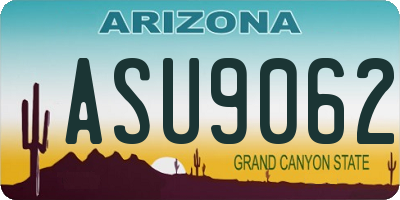 AZ license plate ASU9062