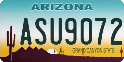 AZ license plate ASU9072