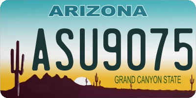AZ license plate ASU9075