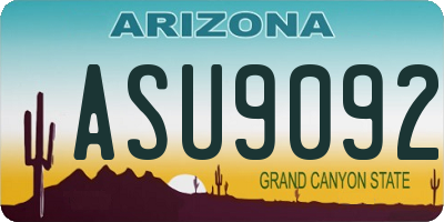 AZ license plate ASU9092