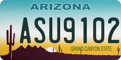 AZ license plate ASU9102