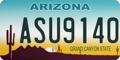 AZ license plate ASU9140
