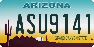 AZ license plate ASU9141