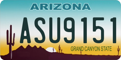 AZ license plate ASU9151