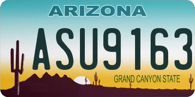 AZ license plate ASU9163