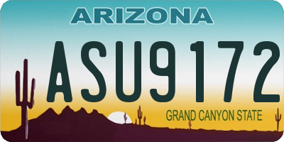 AZ license plate ASU9172