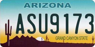 AZ license plate ASU9173