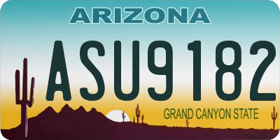 AZ license plate ASU9182