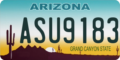 AZ license plate ASU9183