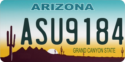 AZ license plate ASU9184