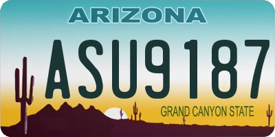 AZ license plate ASU9187