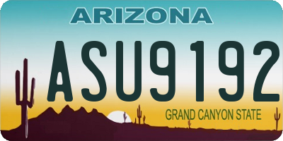 AZ license plate ASU9192
