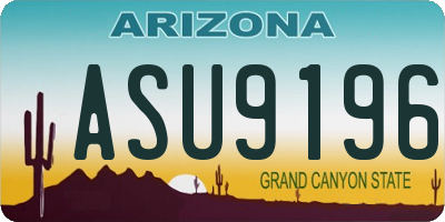 AZ license plate ASU9196