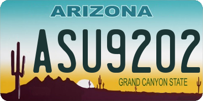 AZ license plate ASU9202