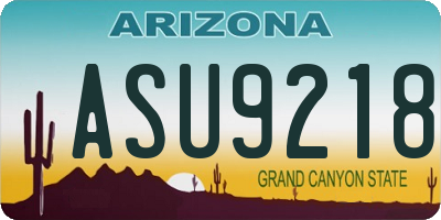 AZ license plate ASU9218
