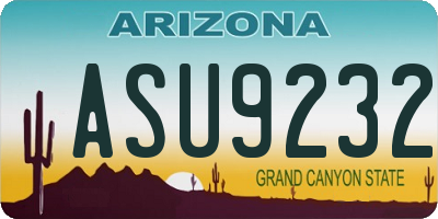 AZ license plate ASU9232